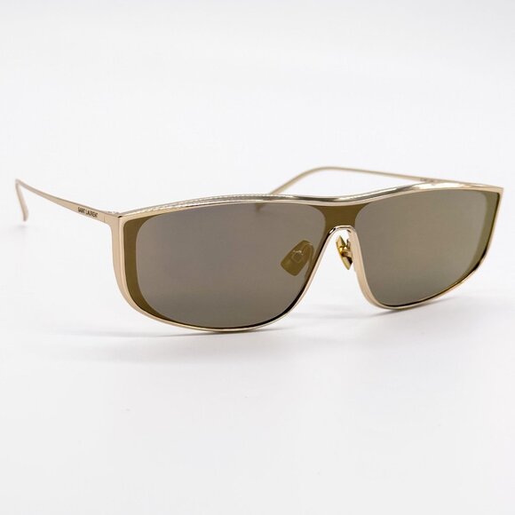 NEW SAINT LAURENT SL605 LUNA 004 SHIELD GOLD SUNGLASSES SAINT LAURENT SL 605 - Picture 6 of 10